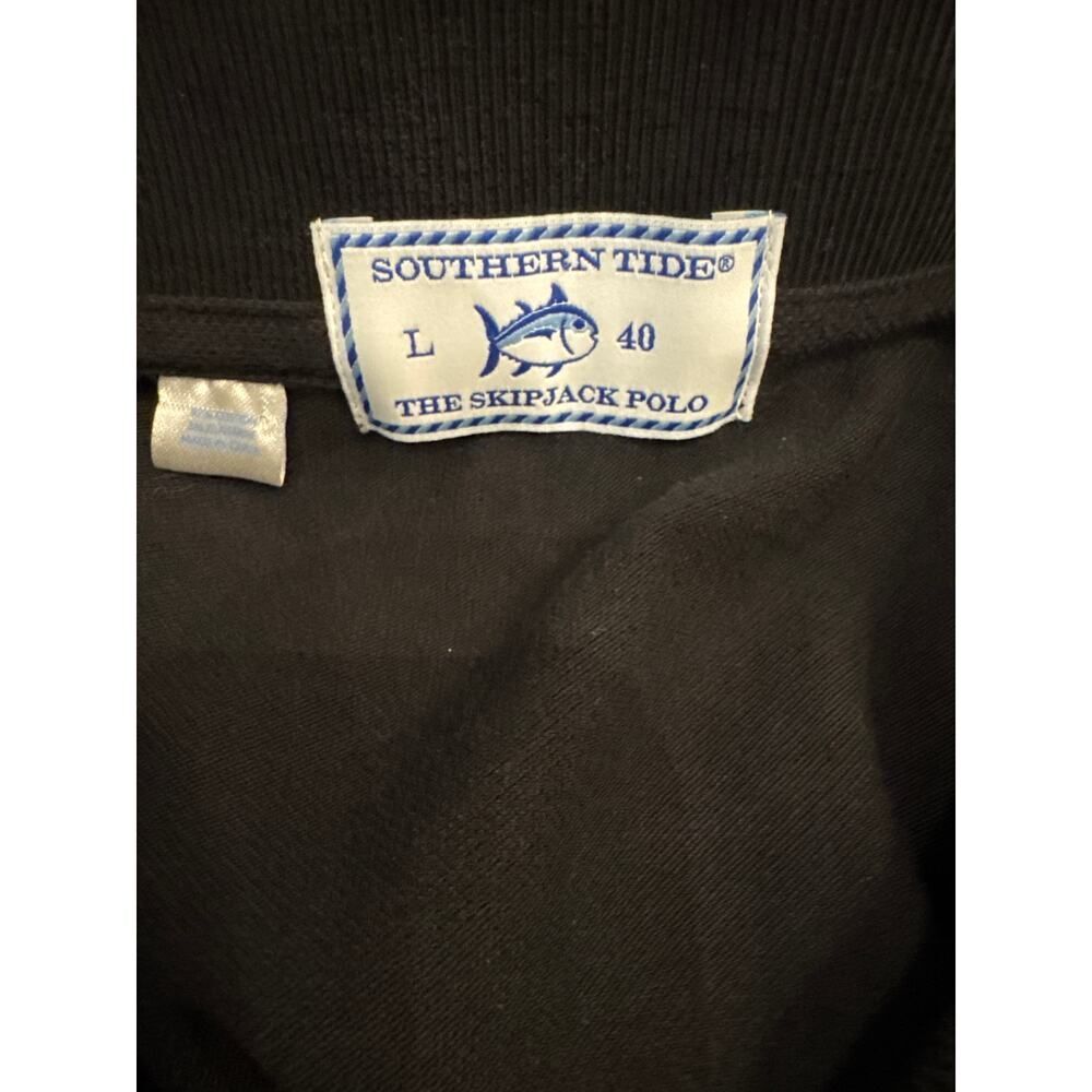 Southern Tide Skipjack Black Short Sleeve OSU Oklahoma State Football Polo L - Picture 3 of 4